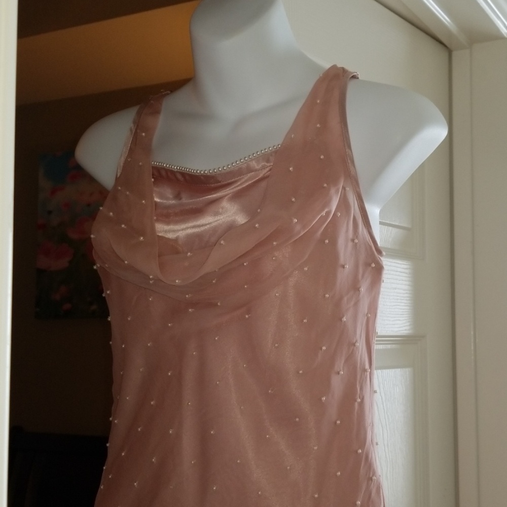 Betsey Johnson silk evening gown.
